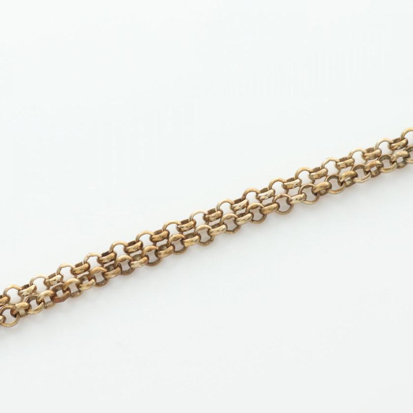 CHANEL Coco Mark Necklace GP Rhinestone Gold Clear Pendant Necklaces