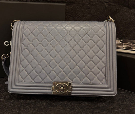 Chanel Le Boy XXL Haze Blue Lambskin Shoulder Bag