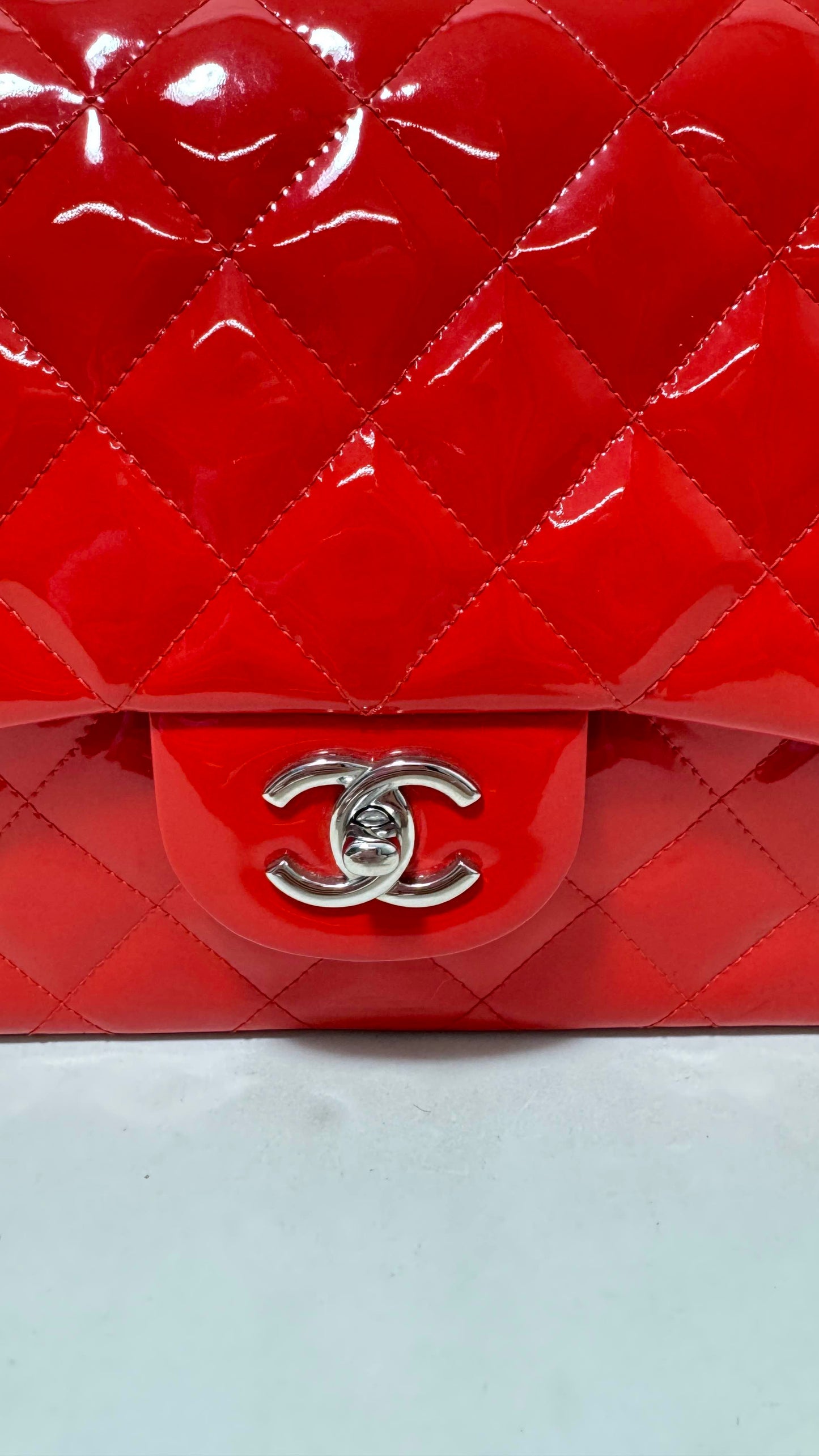 Preloved Chanel Flap Patent Leather Bag in Red - Shoulder Bag