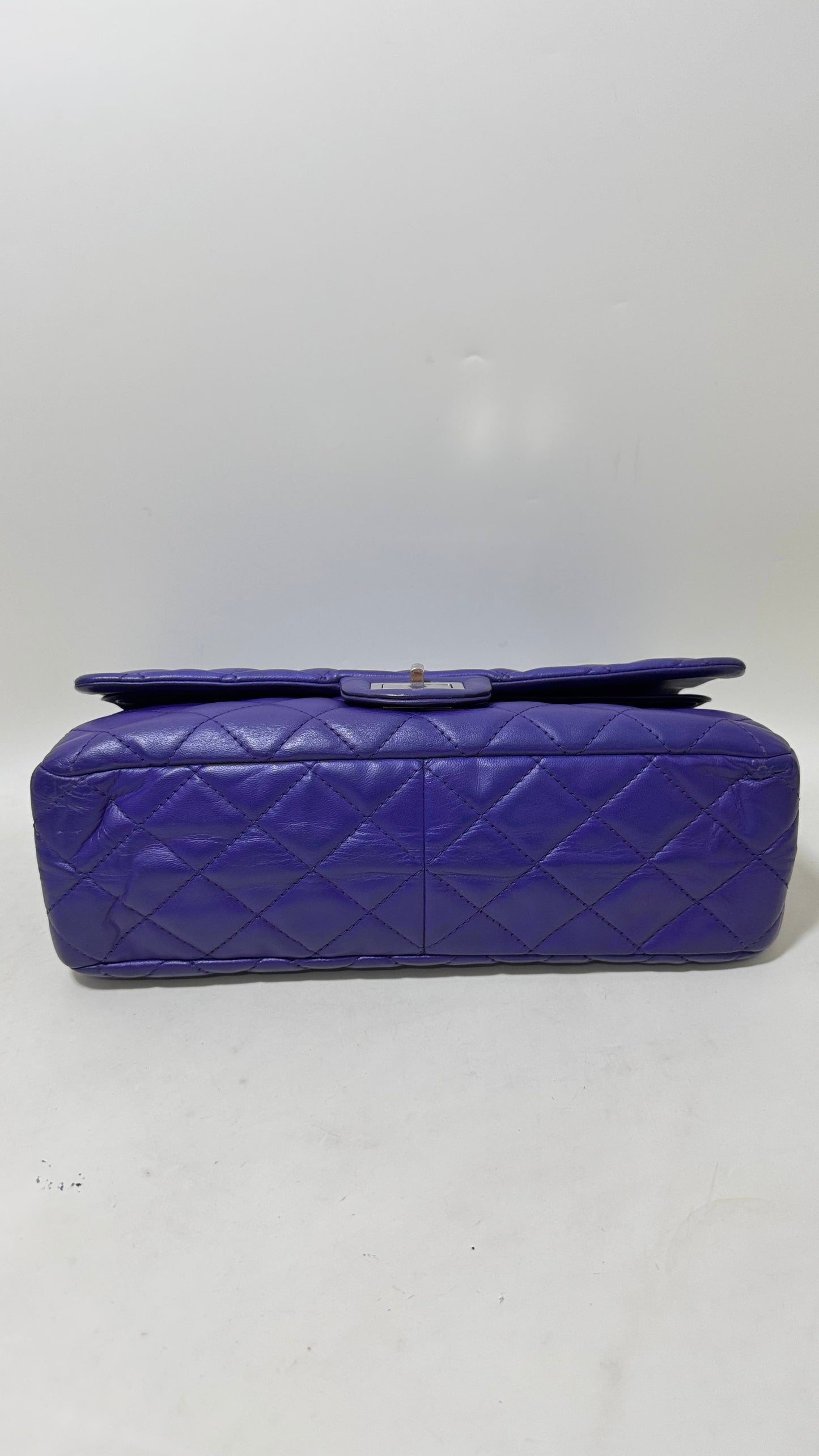 Chanel Preloved 2.55 Bag Purple Quilted Leather Shoulder Bag
