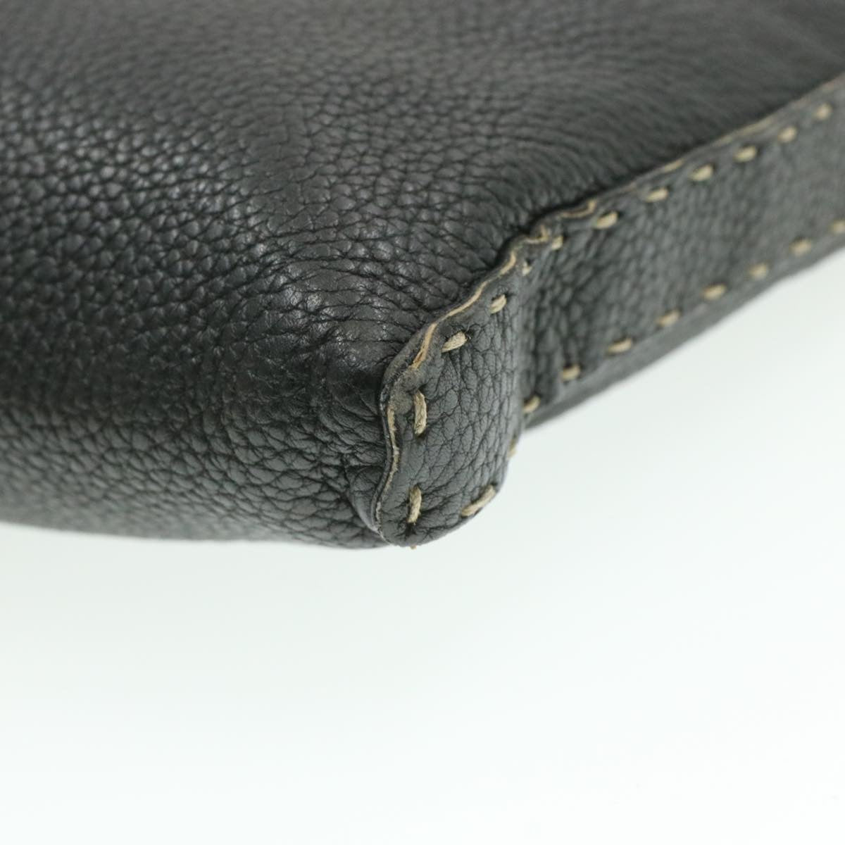 FENDI Shoulder Bag Leather Black rd1013