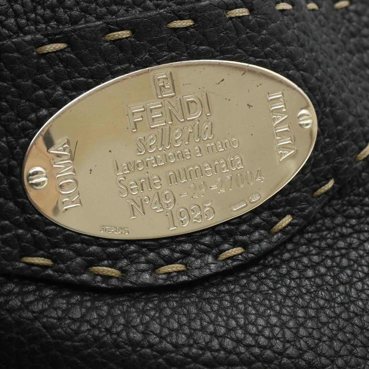 FENDI Shoulder Bag Leather Black rd1013
