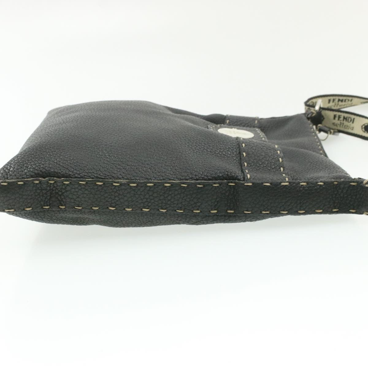 FENDI Shoulder Bag Leather Black rd1013