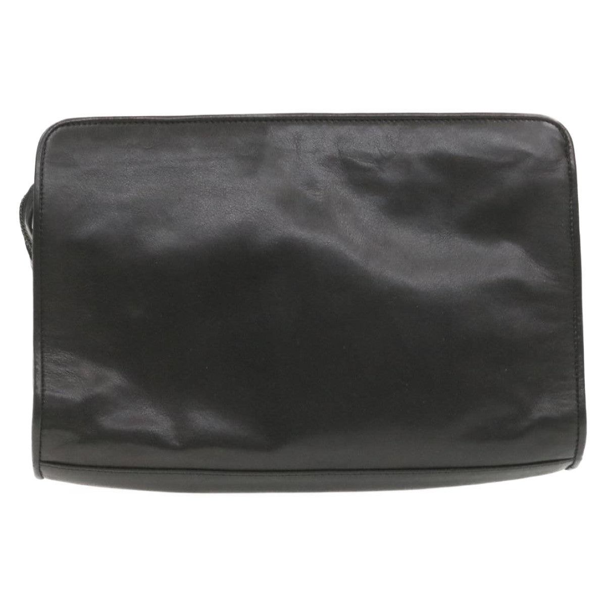 FENDI Clutch Shoulder Bag Leather 2Way Black rd1373