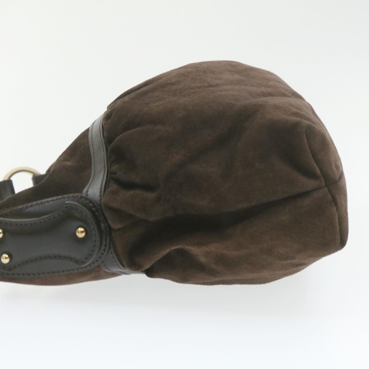 FENDI Suede Shoulder Bag Brown rd1906