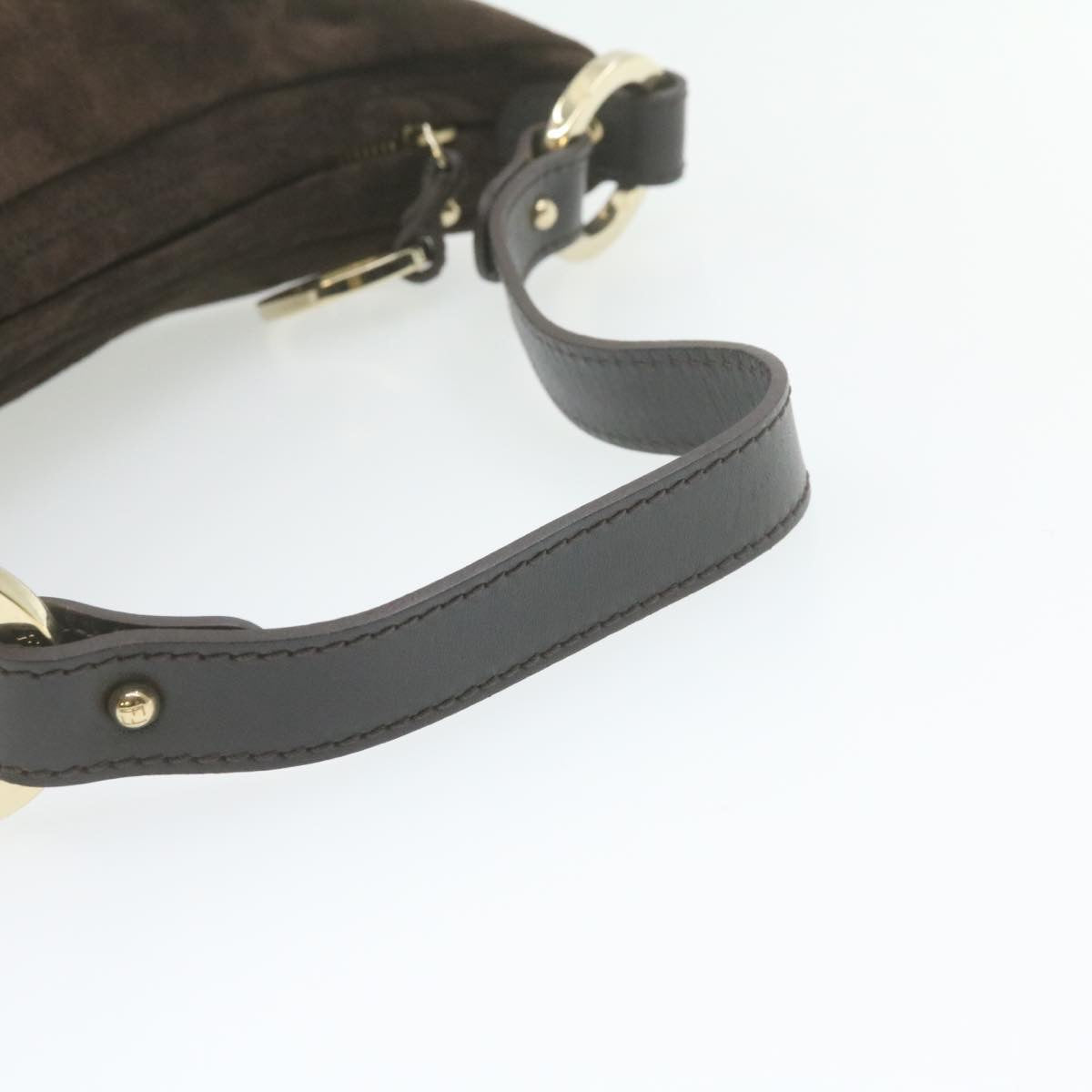 FENDI Suede Shoulder Bag Brown rd1906
