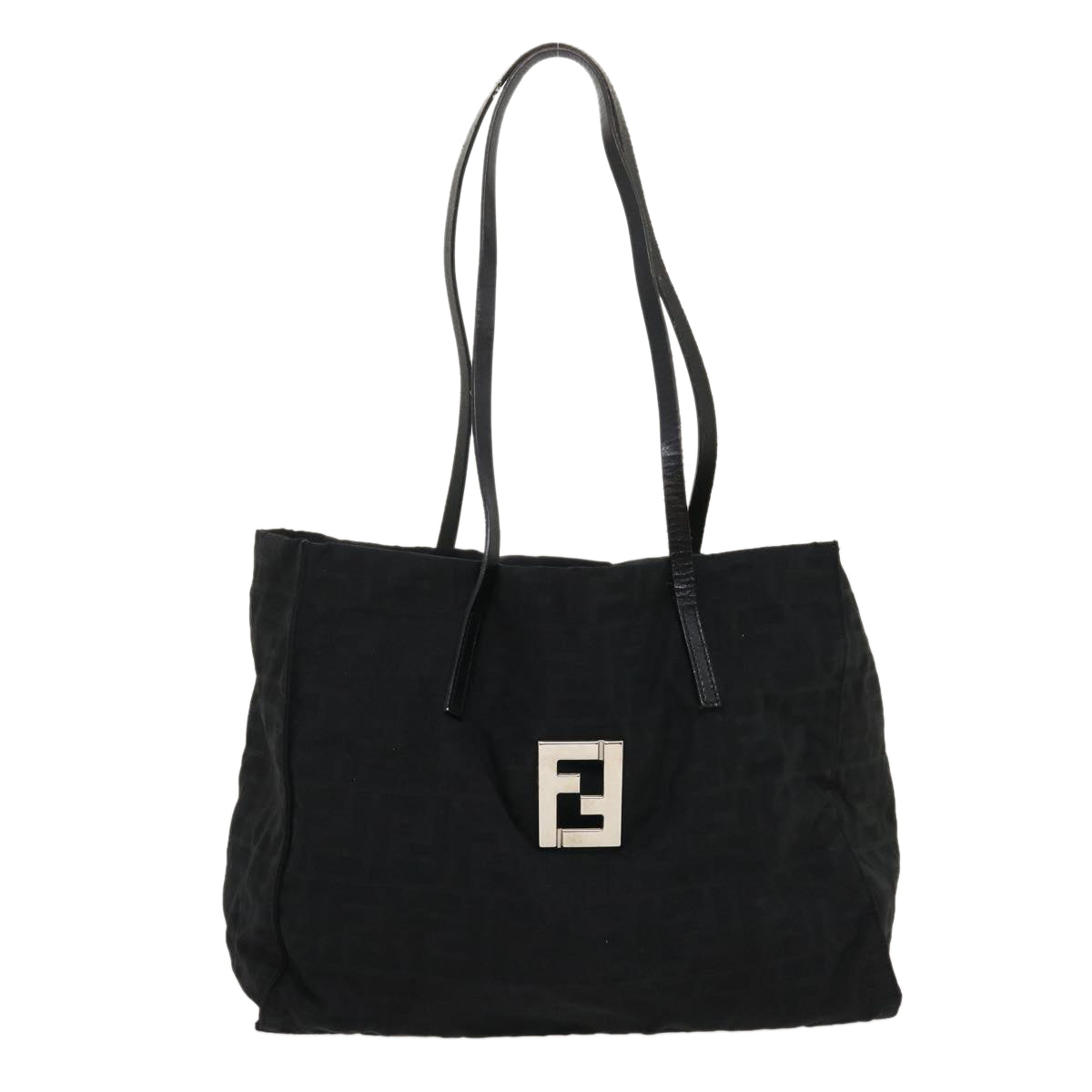 FENDI Zucca Canvas Tote Bag Nylon Black rd2078