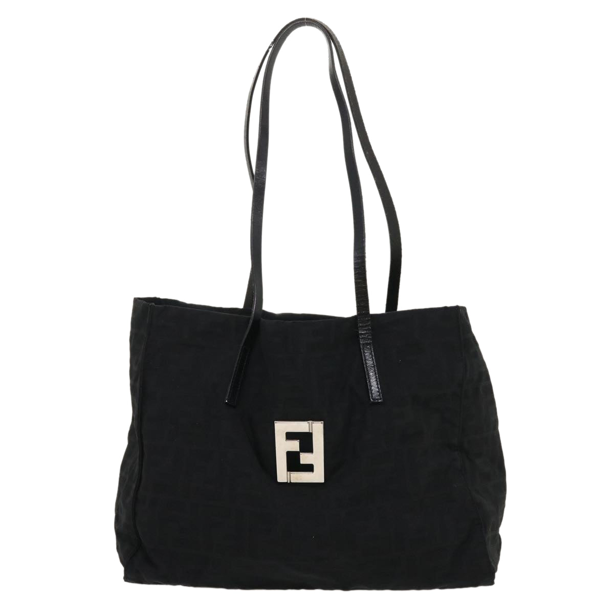 FENDI Zucca Canvas Tote Bag Nylon Black rd2078