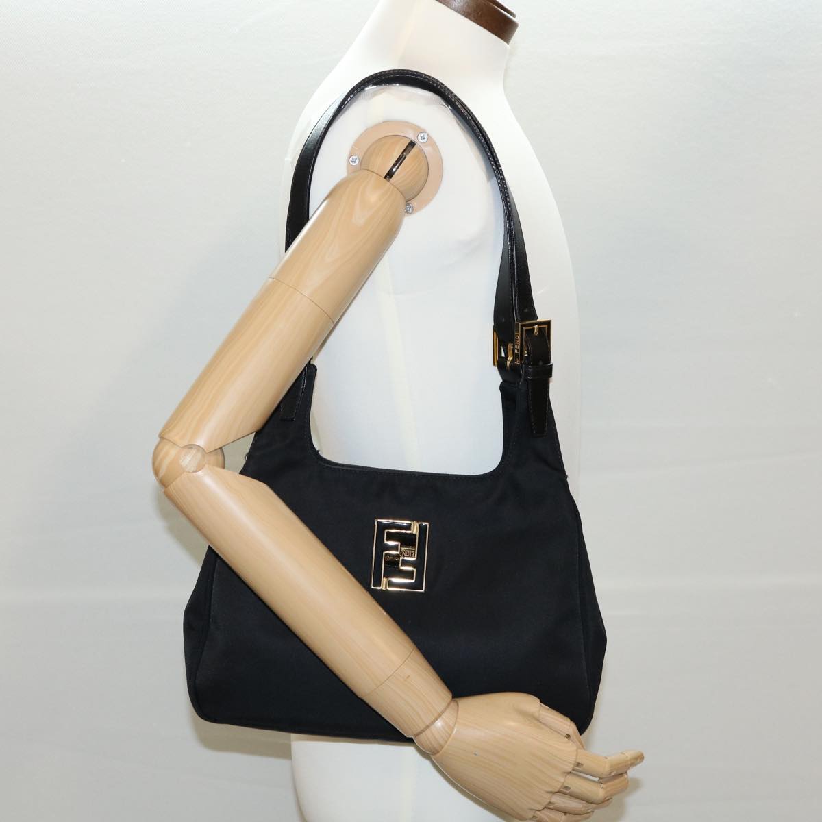 FENDI Shoulder Bag Nylon Black rd2099