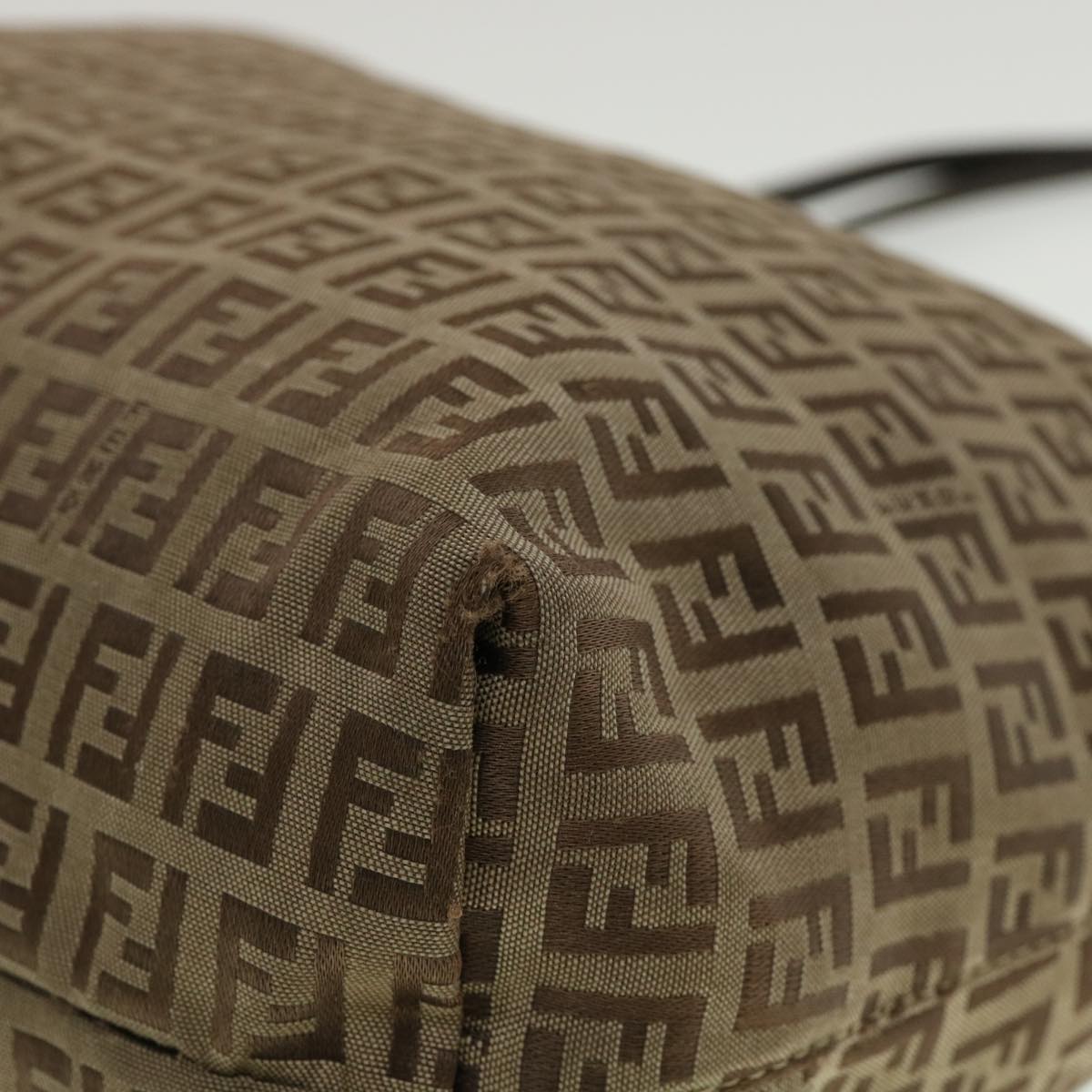 FENDI Zucchino Canvas Tote Bag Brown rd2227