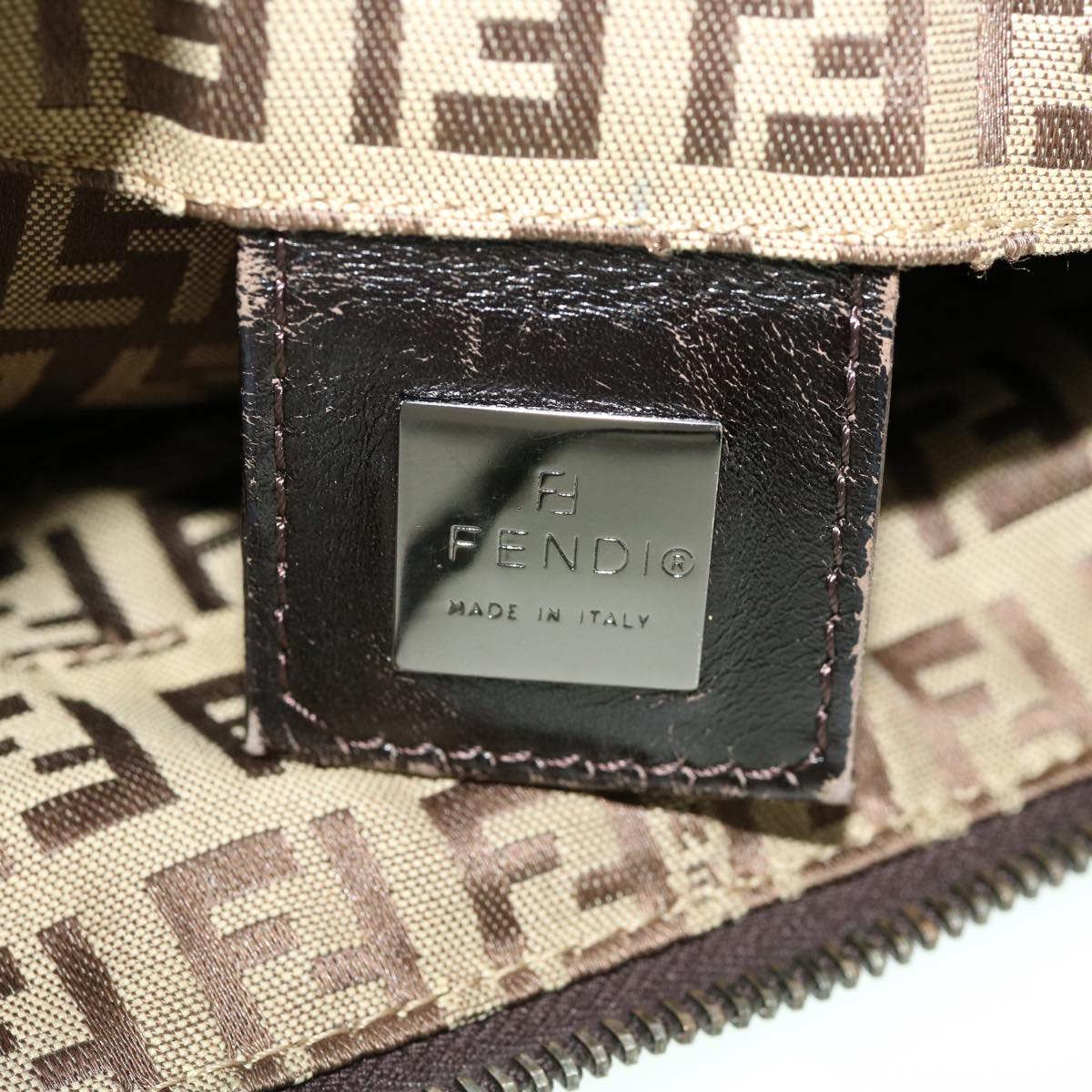 FENDI Zucchino Canvas Tote Bag Brown rd2227