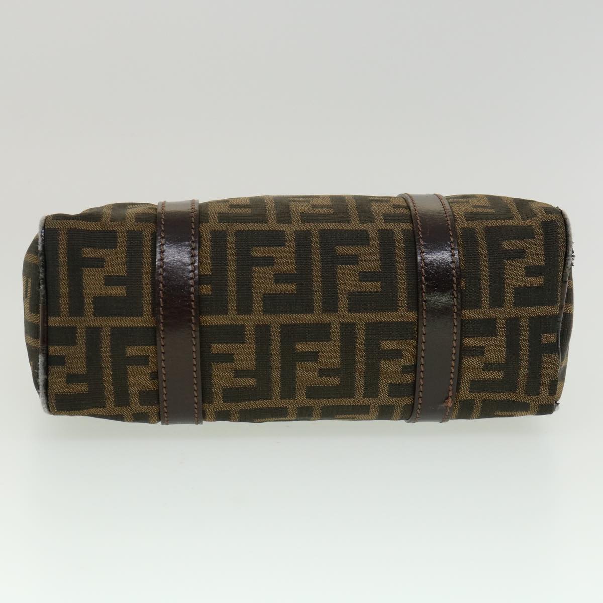 FENDI Zucca Canvas Hand Bag Black Brown rd2254
