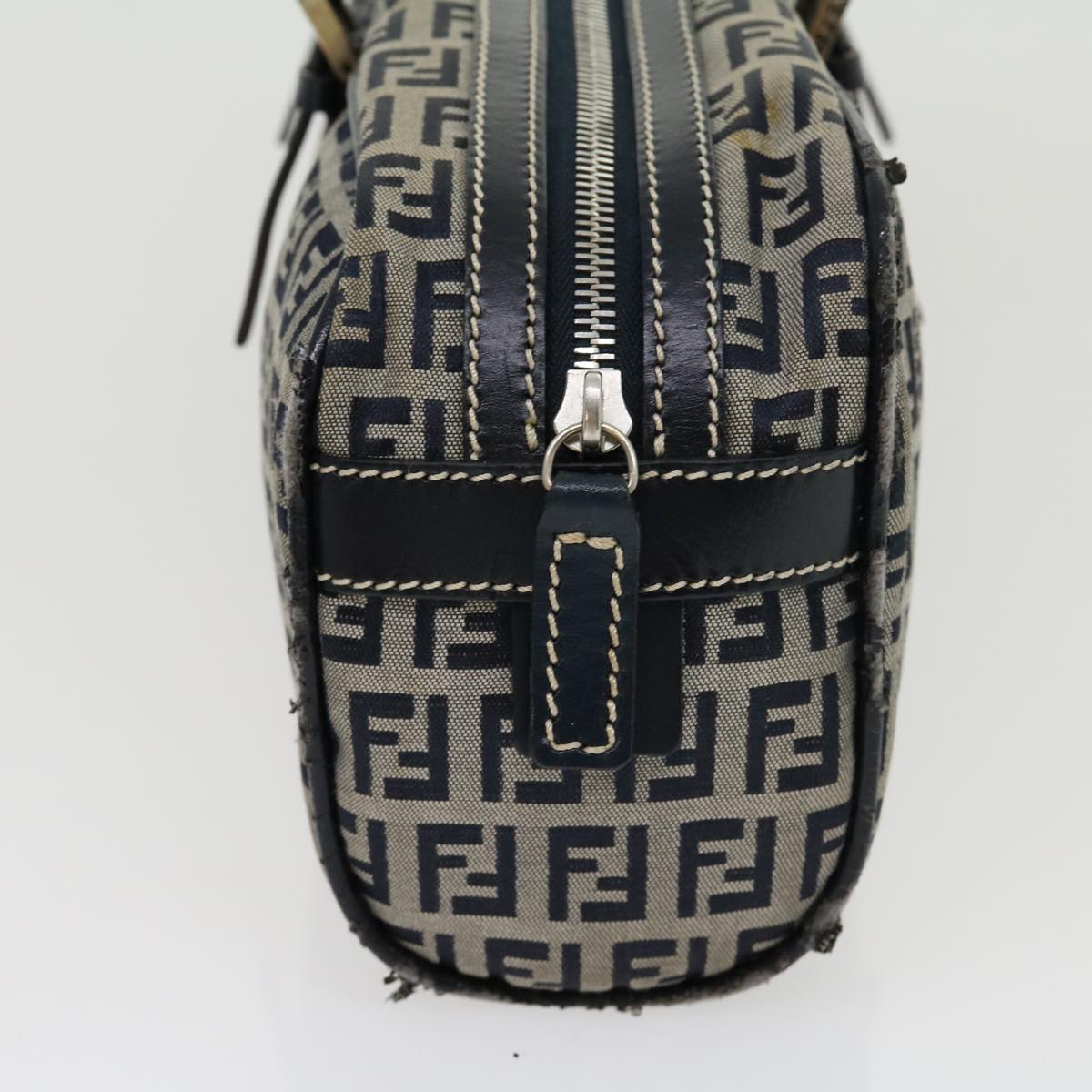 FENDI Zucchino Canvas Hand Bag Navy rd2345