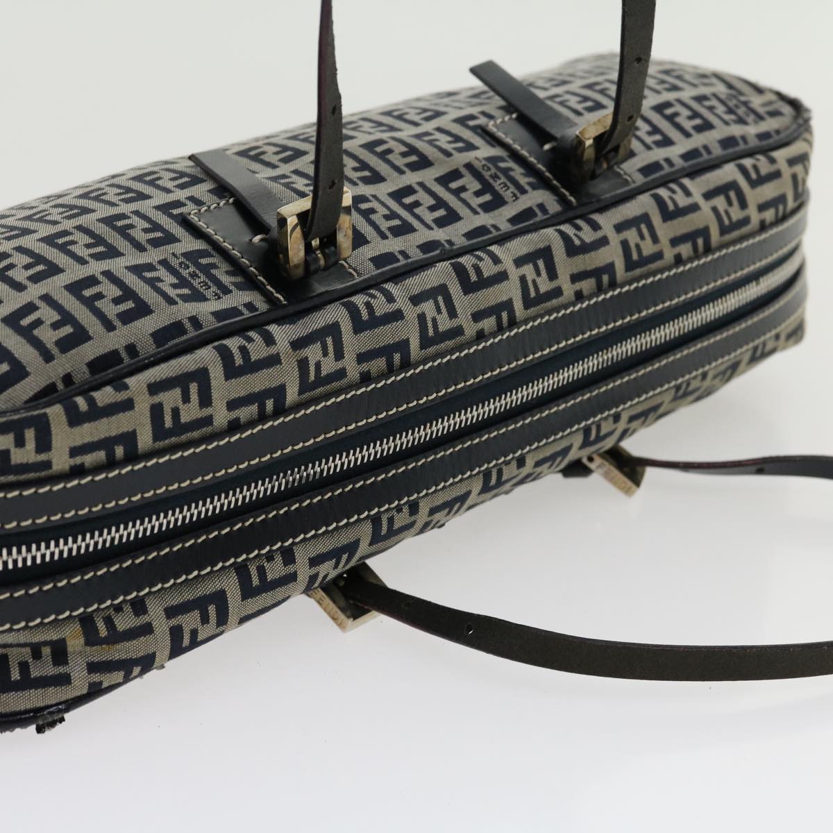 FENDI Zucchino Canvas Hand Bag Navy rd2345
