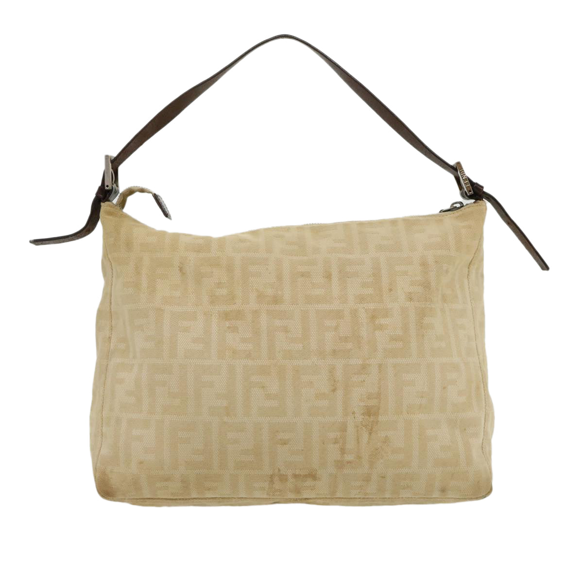 FENDI Zucca Canvas Mamma bucket Shoulder Bag Beige rd2367