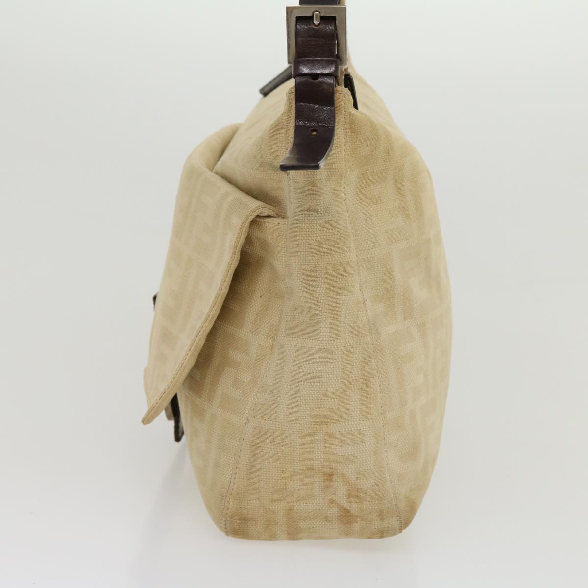 FENDI Zucca Canvas Mamma bucket Shoulder Bag Beige rd2367