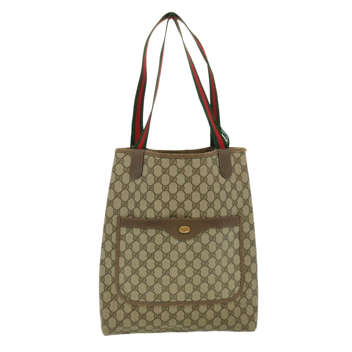 GUCCI GG Canvas Web Sherry Line Tote Bag Beige Red Green 3902003 rd2376