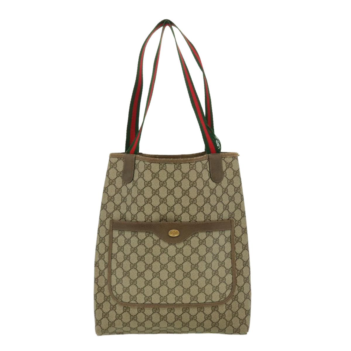 GUCCI GG Canvas Web Sherry Line Tote Bag Beige Red Green 3902003 rd2376