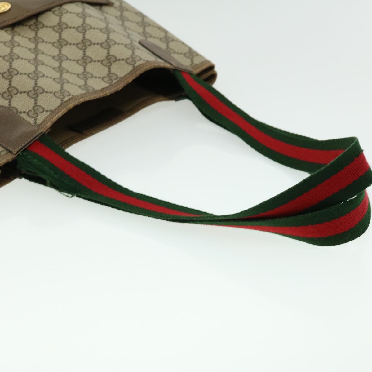 GUCCI GG Canvas Web Sherry Line Tote Bag Beige Red Green 3902003 rd2376