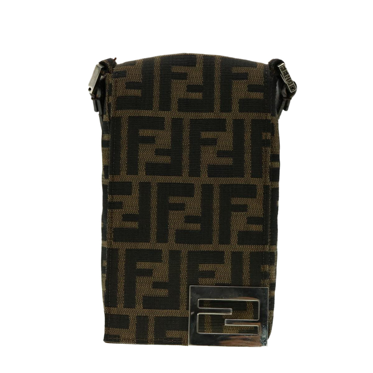 FENDI Zucca Canvas Shoulder Bag Brown rd2454