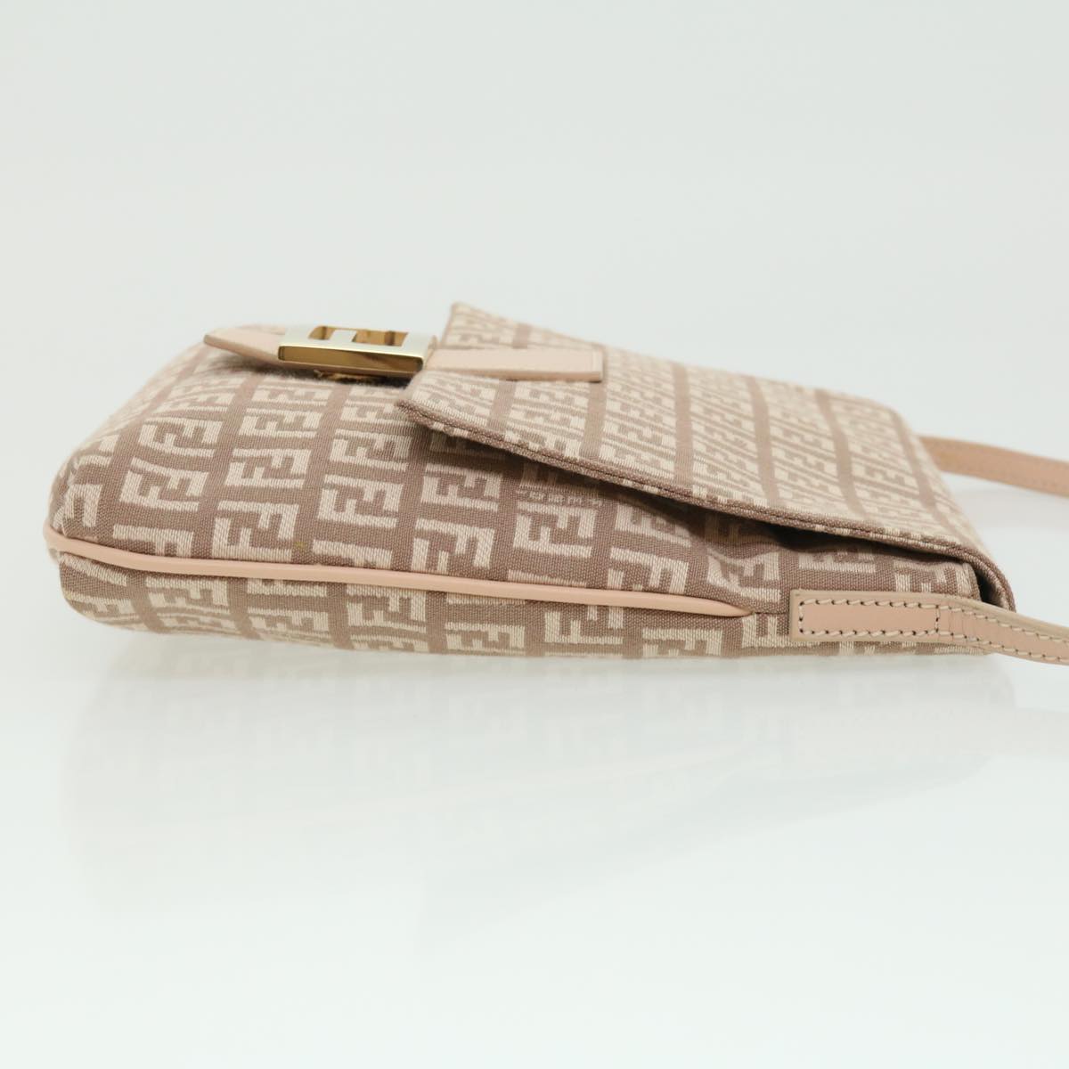 FENDI Zucchino Canvas Shoulder Bag Pink rd2782