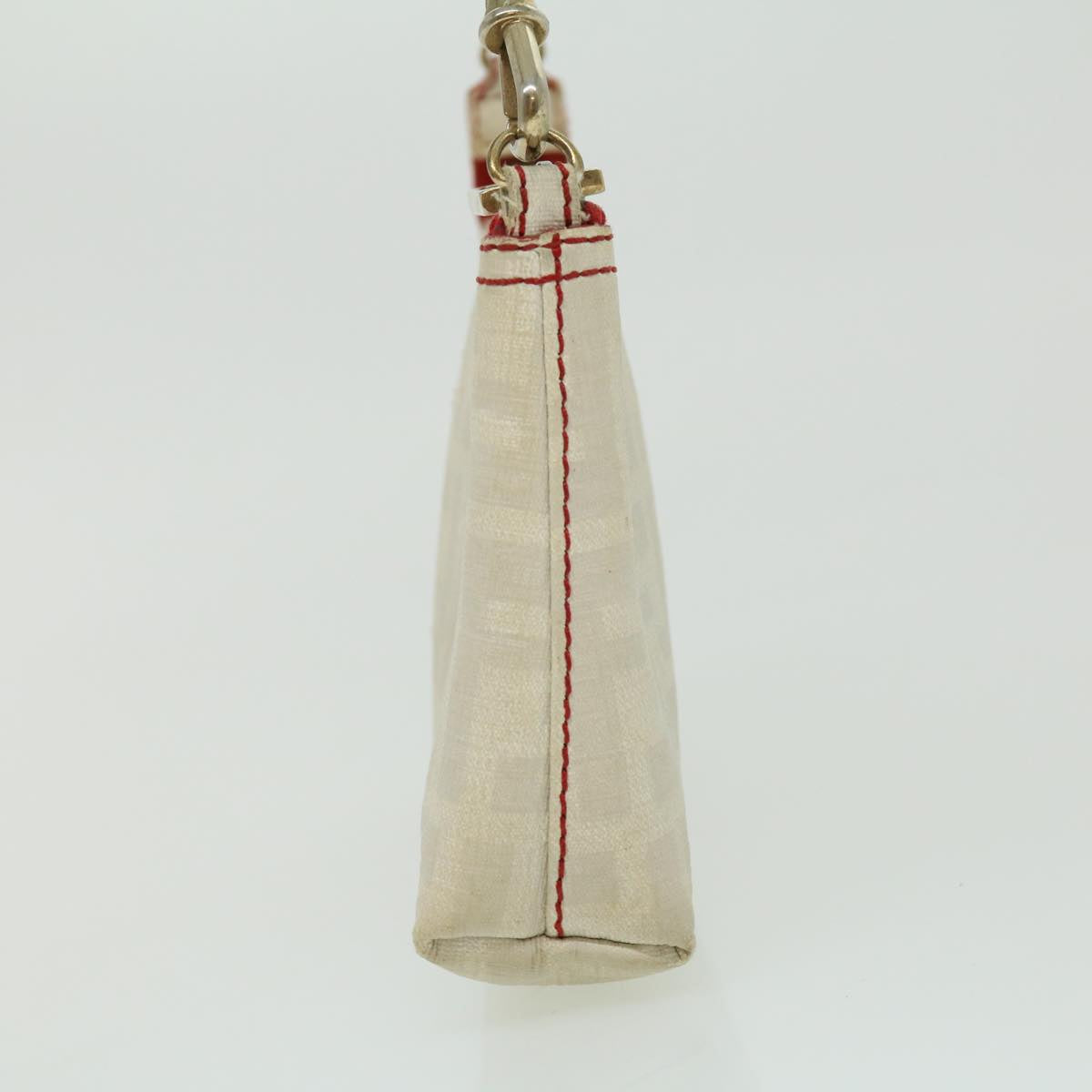 FENDI Zucca Canvas Chain Pouch White rd2884