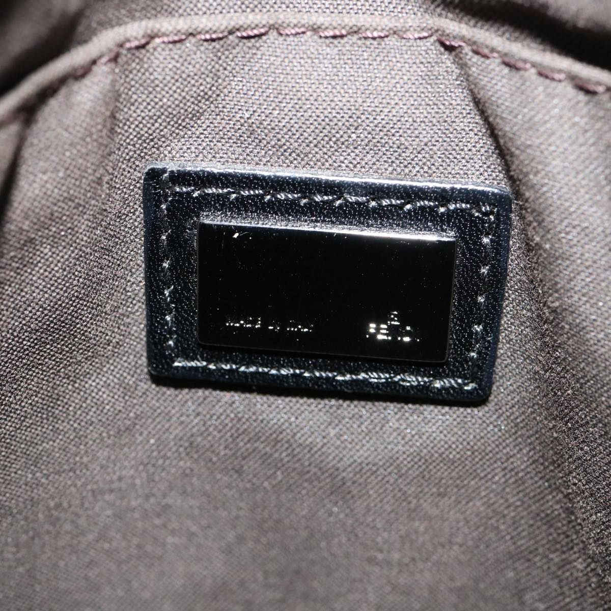 FENDI Zucchino Canvas Shoulder Bag Brown rd2894