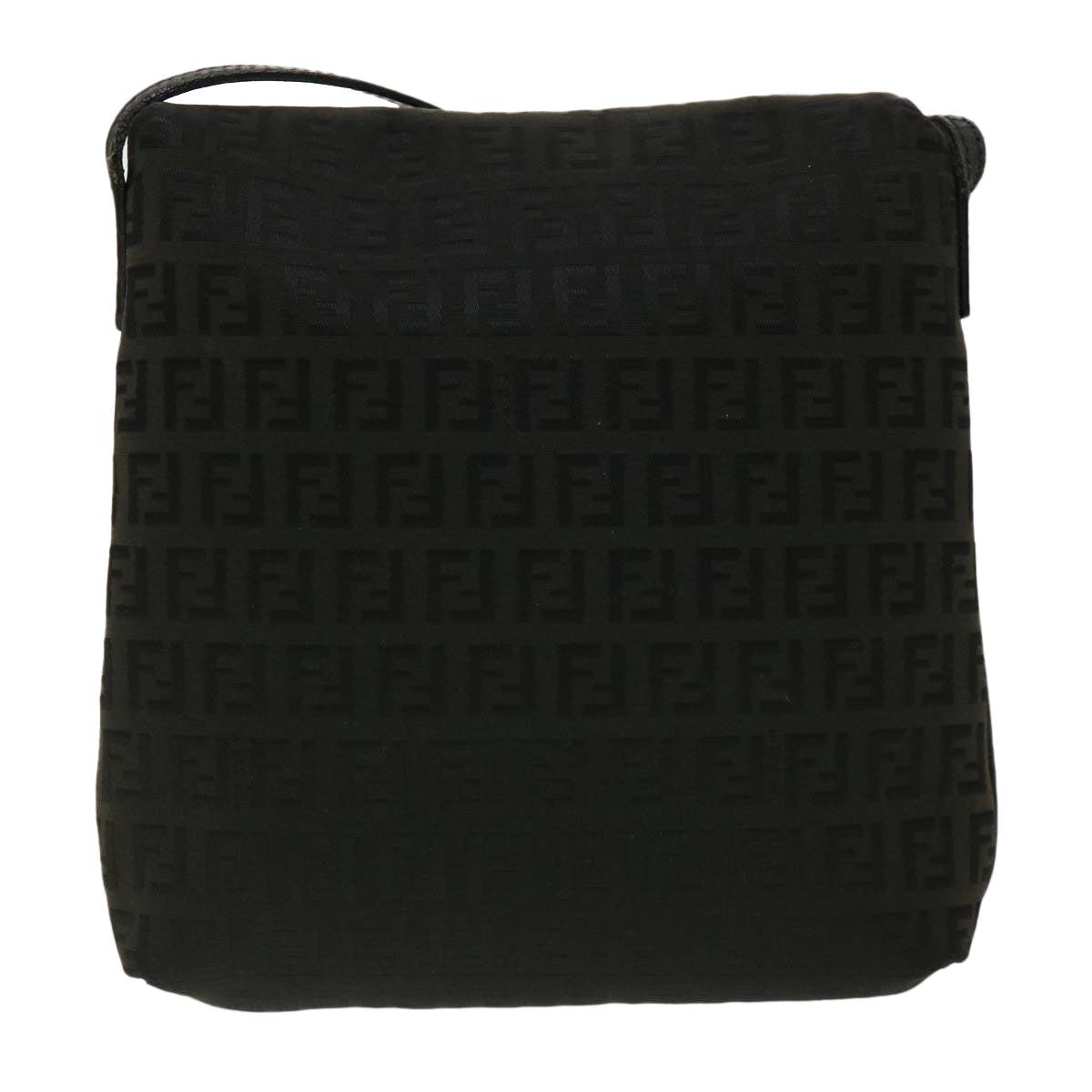 FENDI Zucchino Canvas Shoulder Bag Brown rd2894