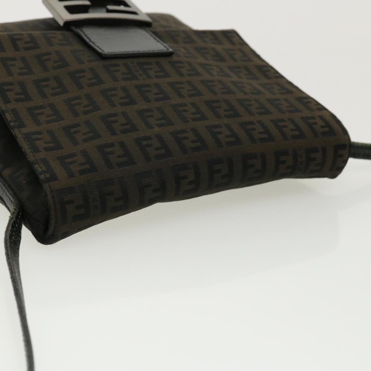 FENDI Zucchino Canvas Shoulder Bag Brown rd2894