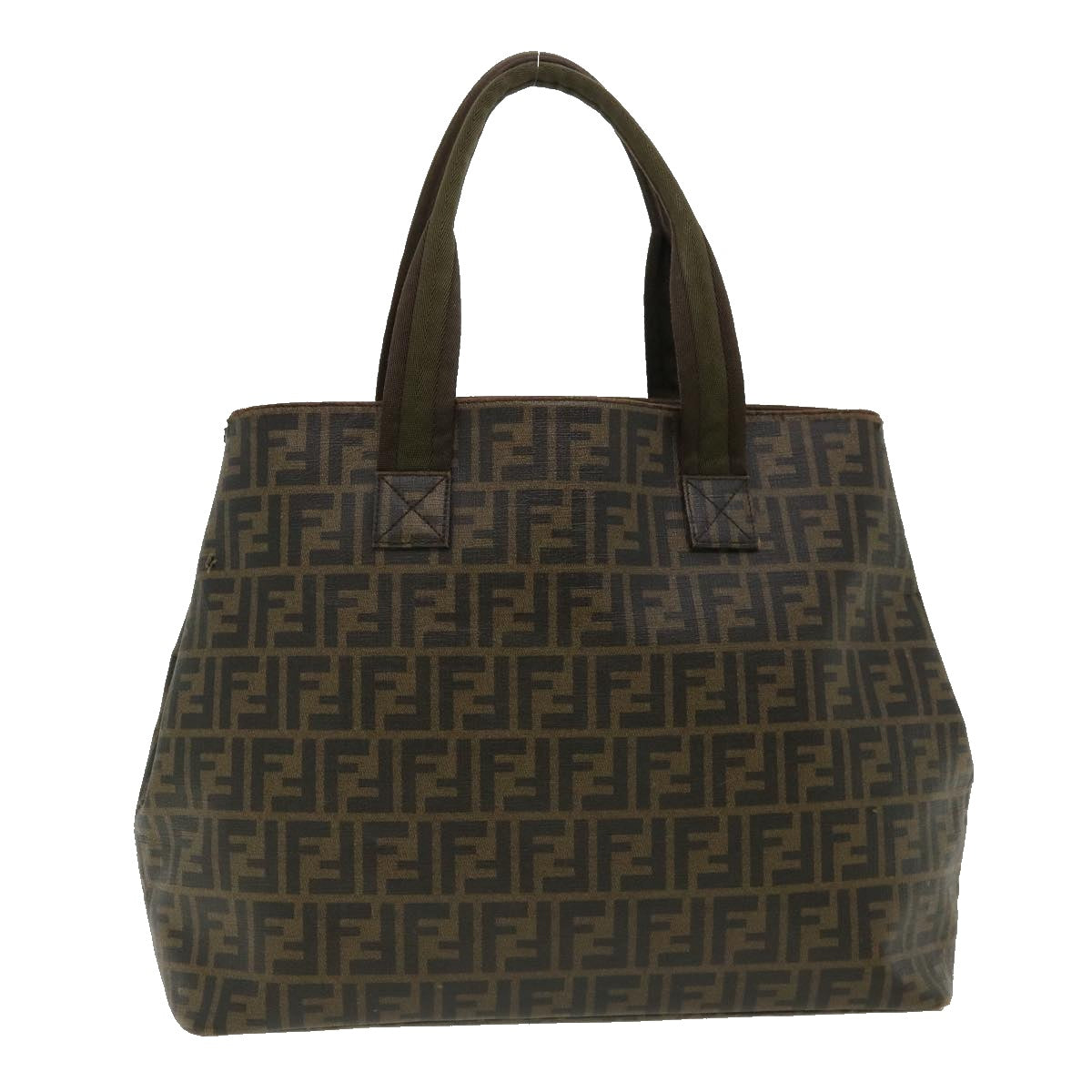FENDI Zucca Canvas Tote Bag PVC Leather Brown rd2937
