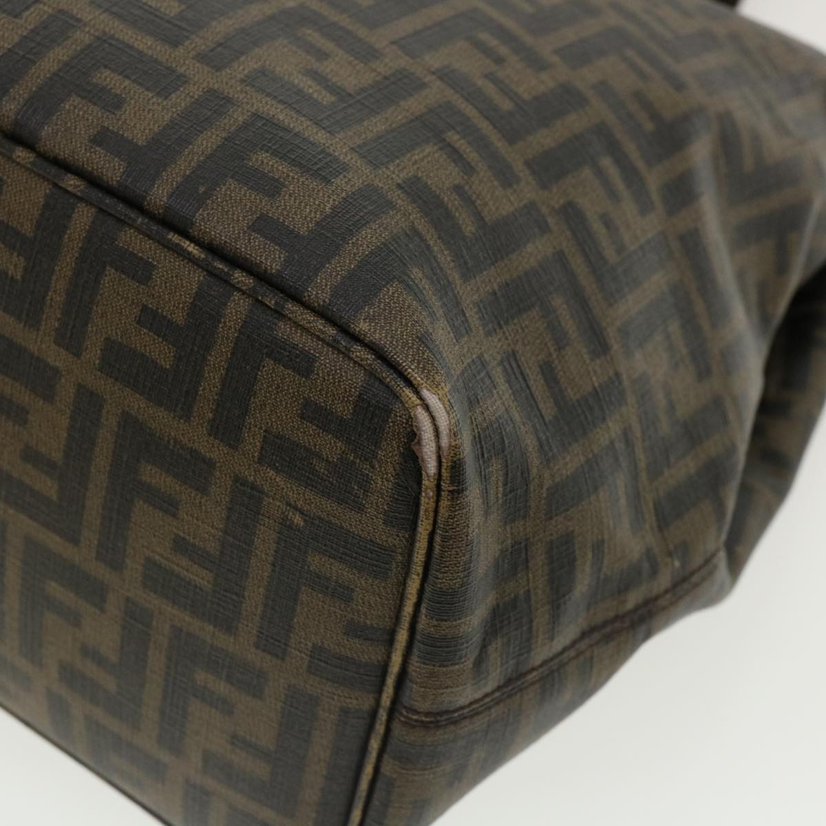 FENDI Zucca Canvas Tote Bag PVC Leather Brown rd2937
