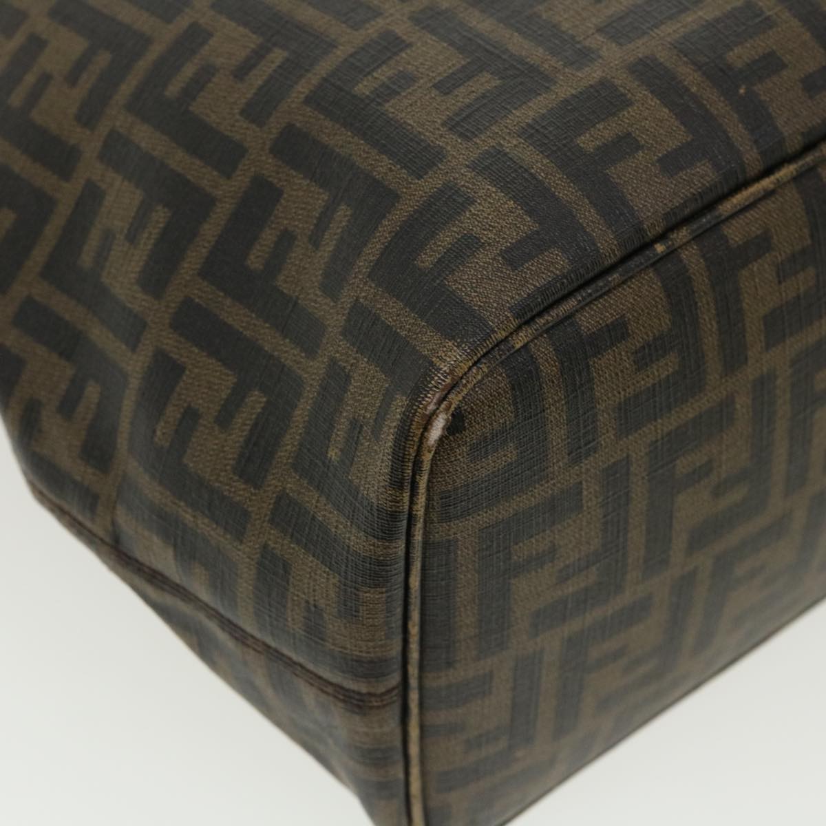 FENDI Zucca Canvas Tote Bag PVC Leather Brown rd2937