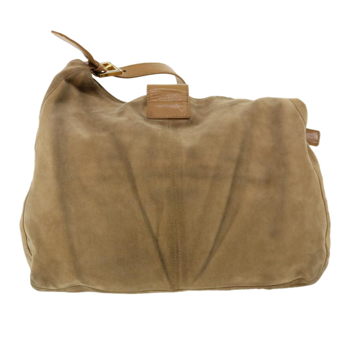FENDI Mamma Baguette Shoulder Bag Suede Leather Brown rd2986