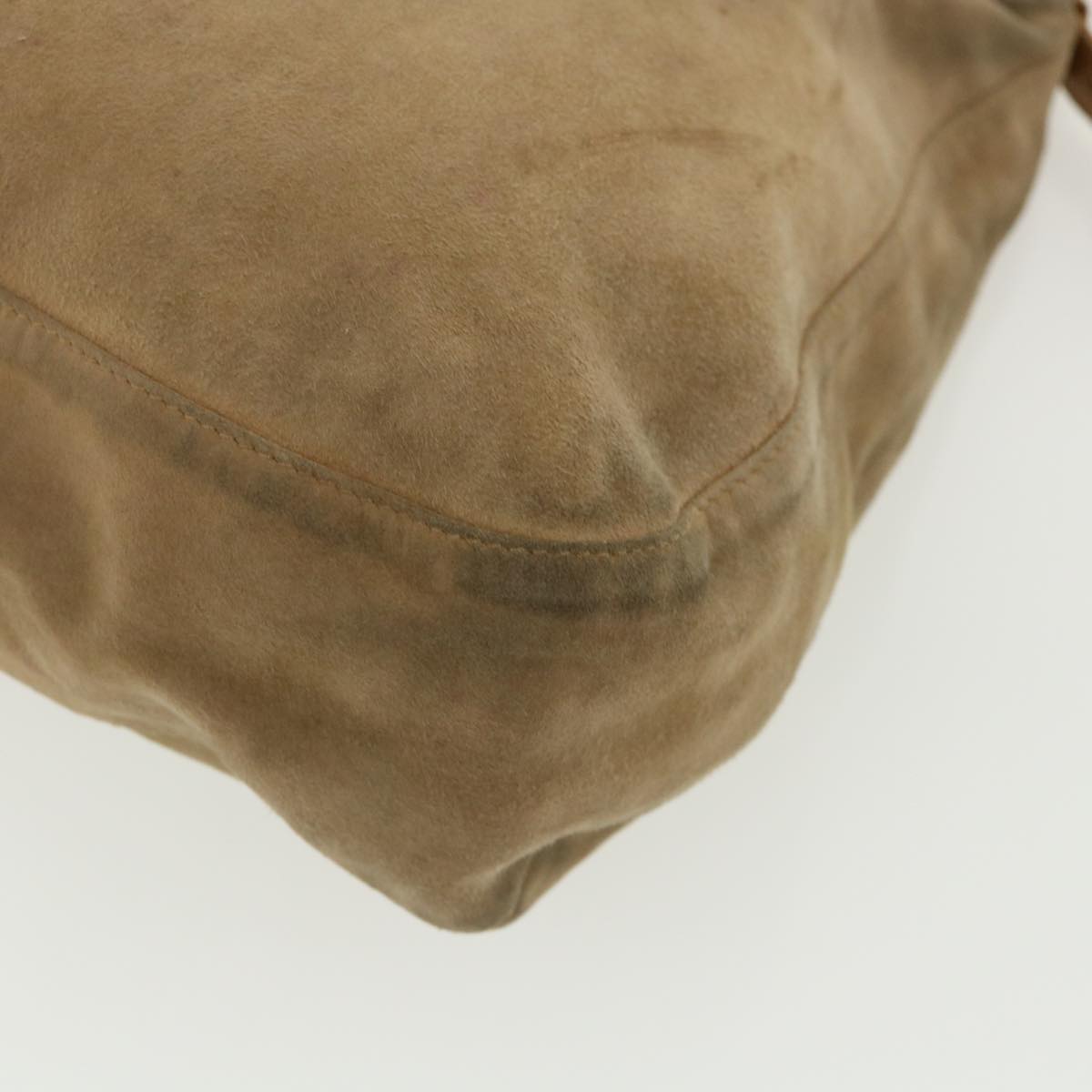 FENDI Mamma Baguette Shoulder Bag Suede Leather Brown rd2986