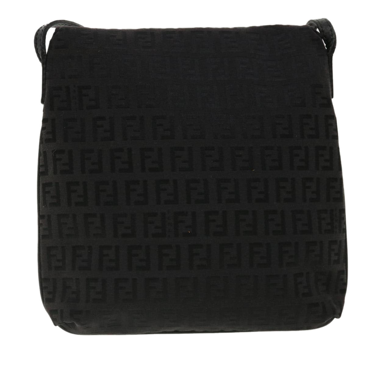 FENDI Zucchino Canvas Mamma Baguette Shoulder Bag Nylon Black rd3006
