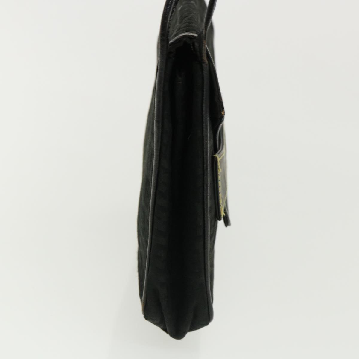 FENDI Zucchino Canvas Shoulder Bag Black rd3030