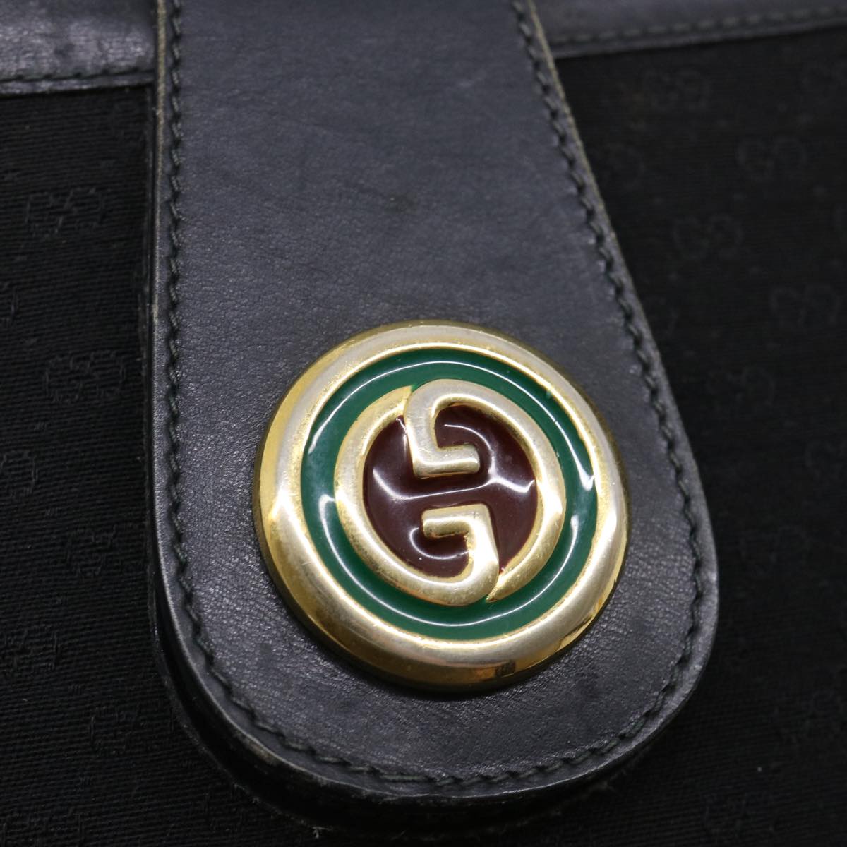 GUCCI Micro GG Canvas Shoulder Bag Black rd3454