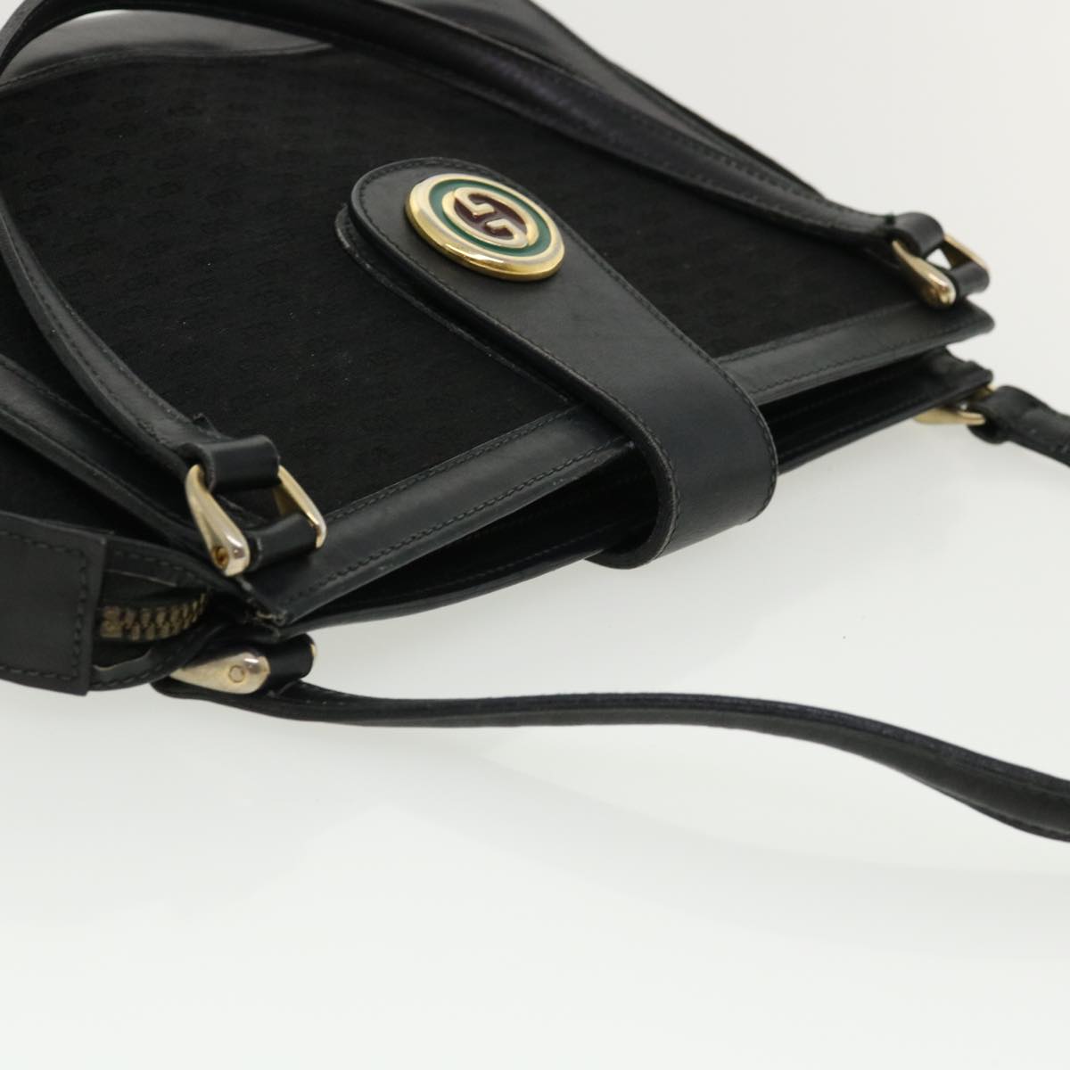 GUCCI Micro GG Canvas Shoulder Bag Black rd3454