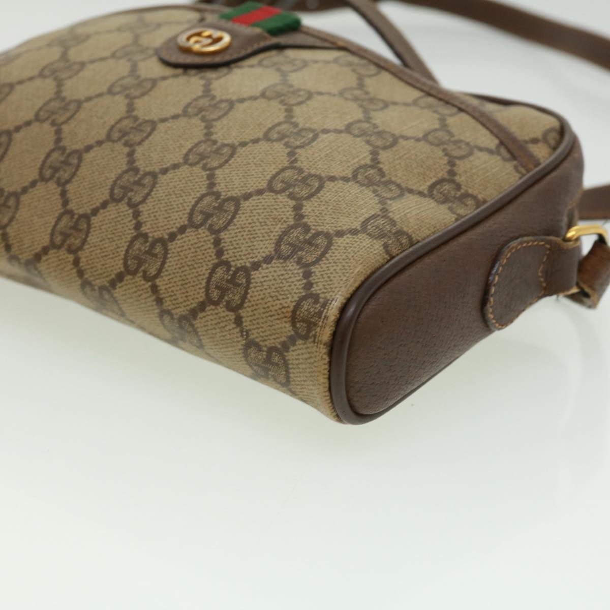 GUCCI GG Canvas Web Sherry Line Shoulder Bag Beige Red Green rd3519