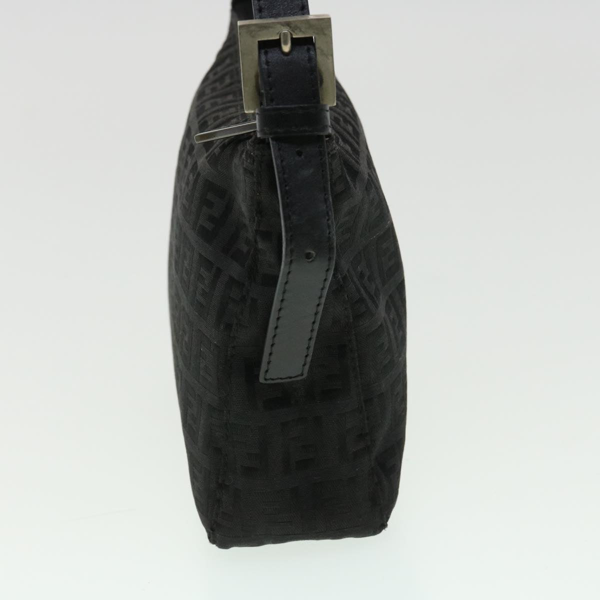 FENDI Zucchino Canvas Shoulder Bag Black rd3664