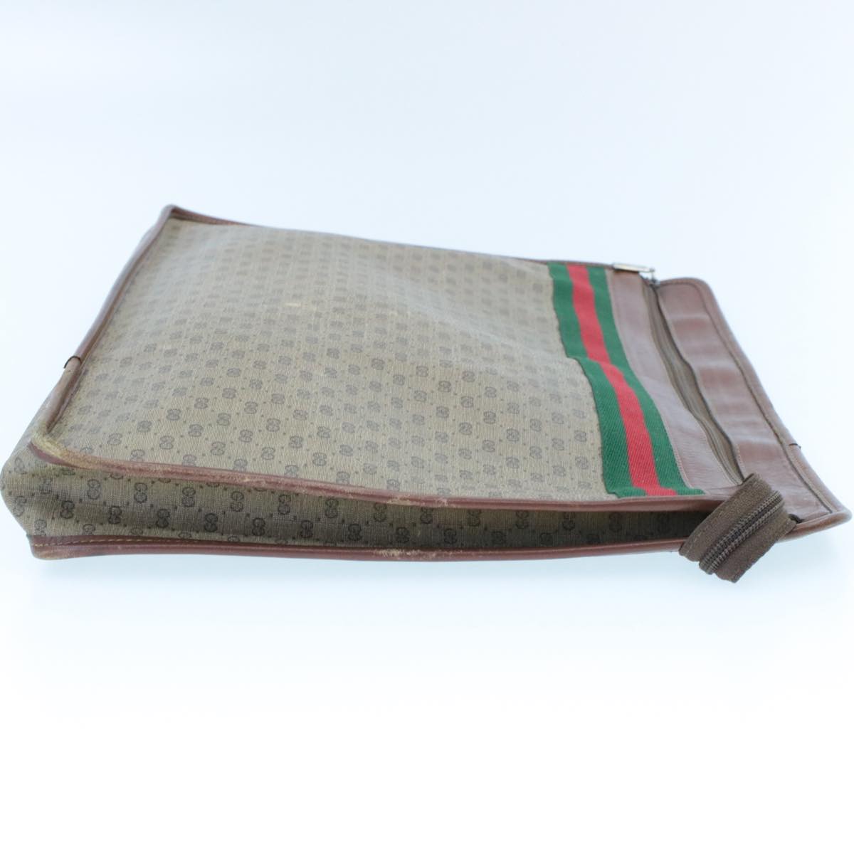 GUCCI Web Sherry Line Micro GG Canvas Clutch Bag Beige Red Green rd390