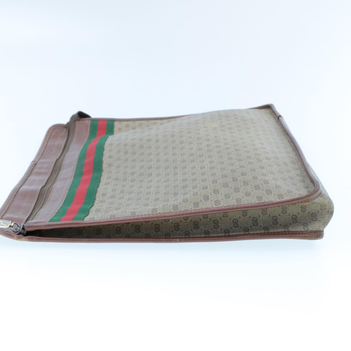 GUCCI Web Sherry Line Micro GG Canvas Clutch Bag Beige Red Green rd390