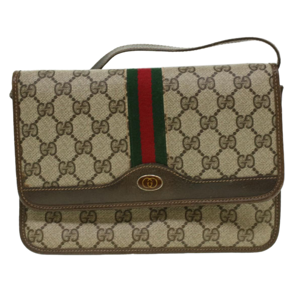 GUCCI GG Canvas Shoulder Bag Beige rd3962