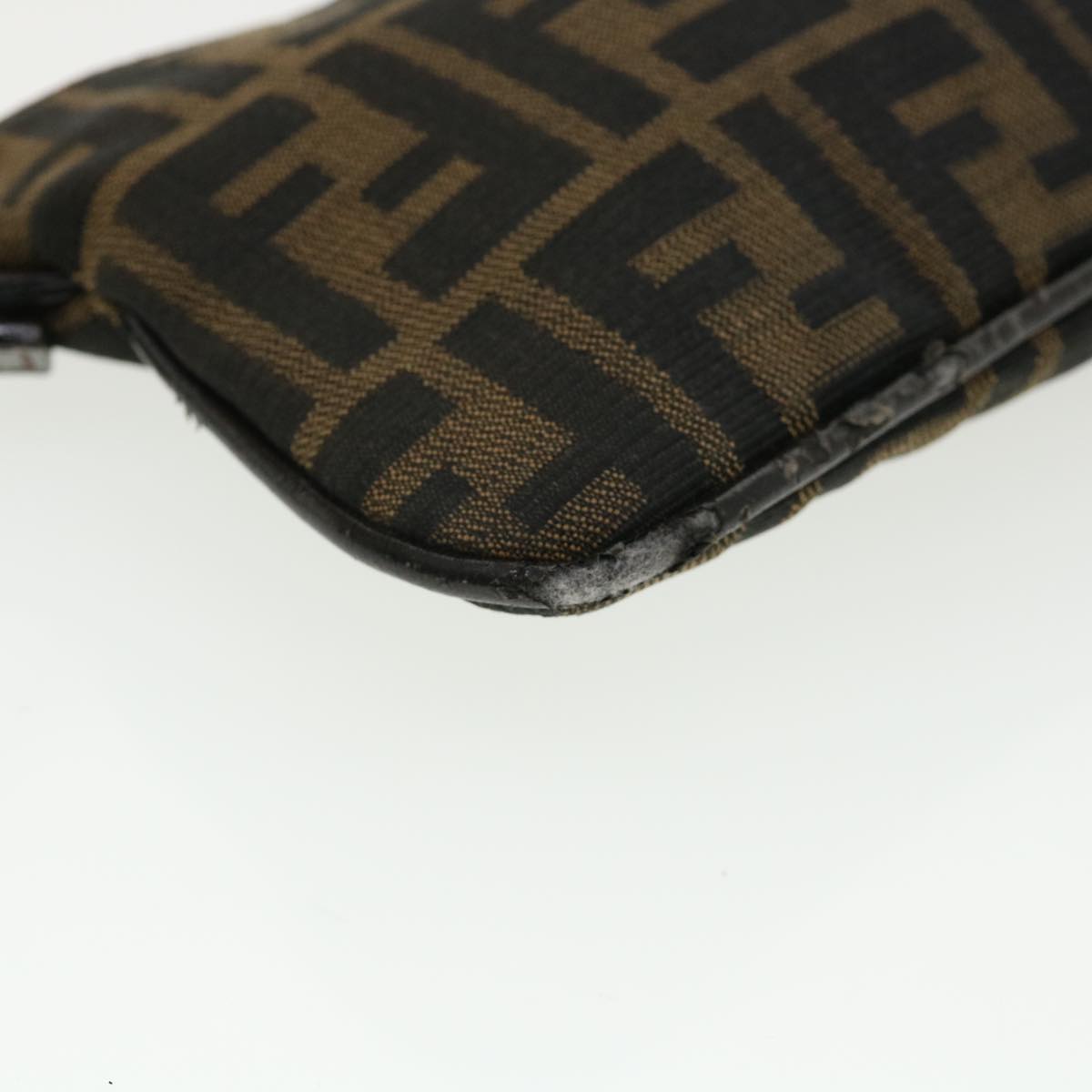 FENDI Zucca Canvas Shoulder Bag Brown Black rd4161
