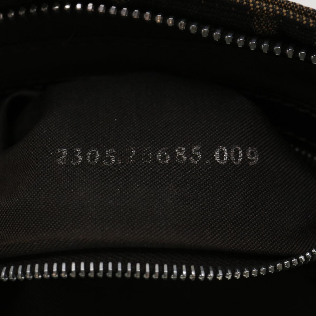 FENDI Zucca Canvas Shoulder Bag Brown Black rd4161