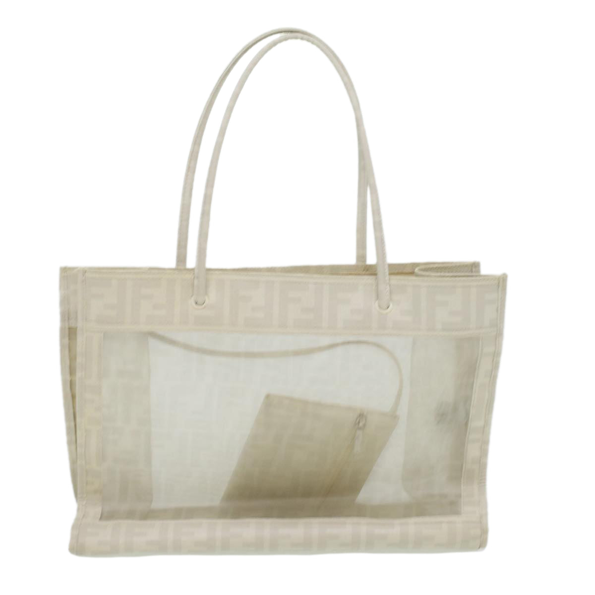 FENDI Zucca Canvas Tote Bag White rd4162