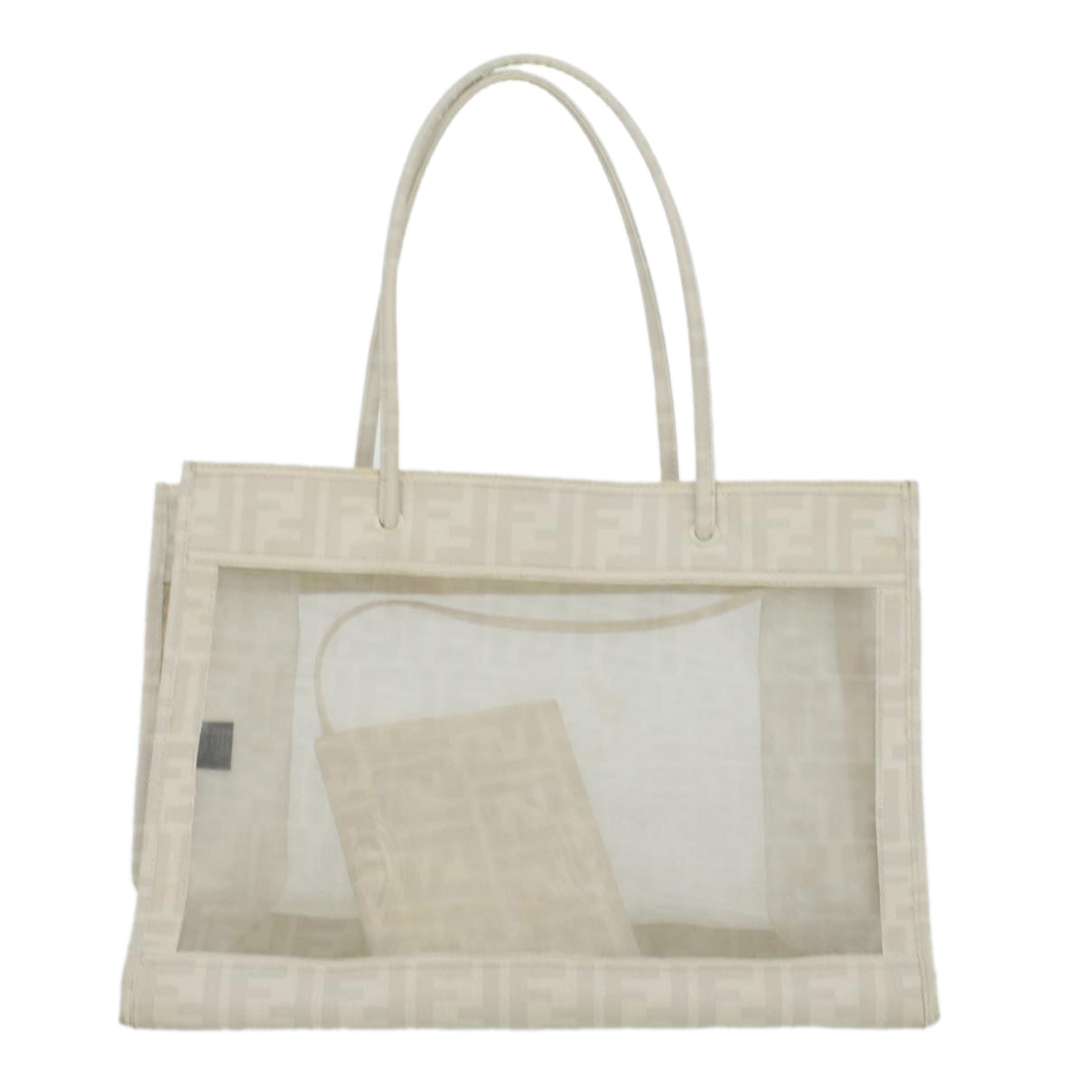 FENDI Zucca Canvas Tote Bag White rd4162