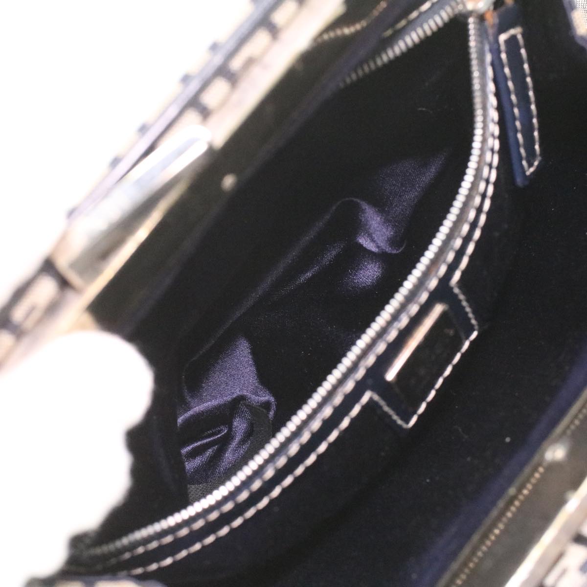 FENDI Zucchino Canvas Hand Bag Navy rd4260