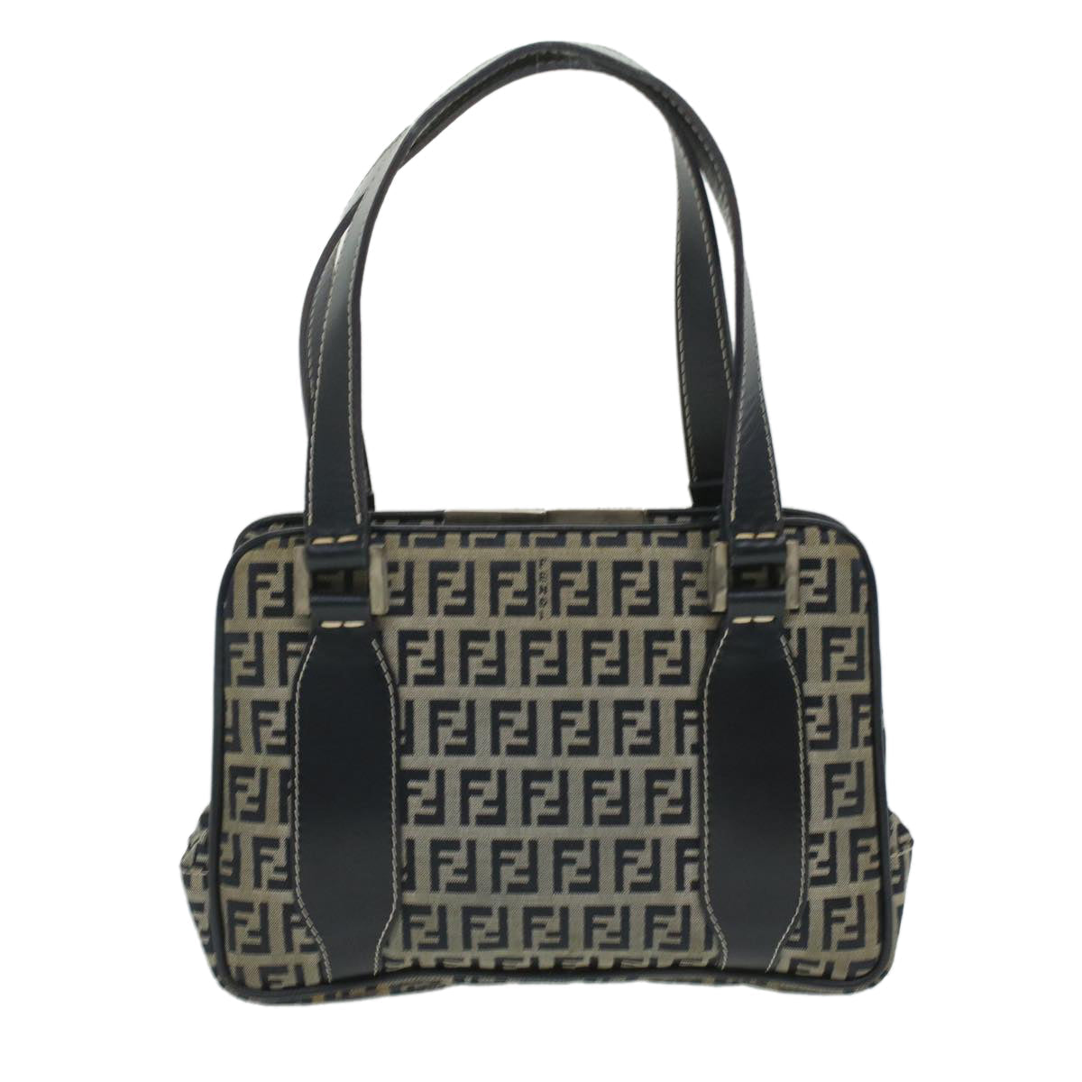 FENDI Zucchino Canvas Hand Bag Navy rd4260