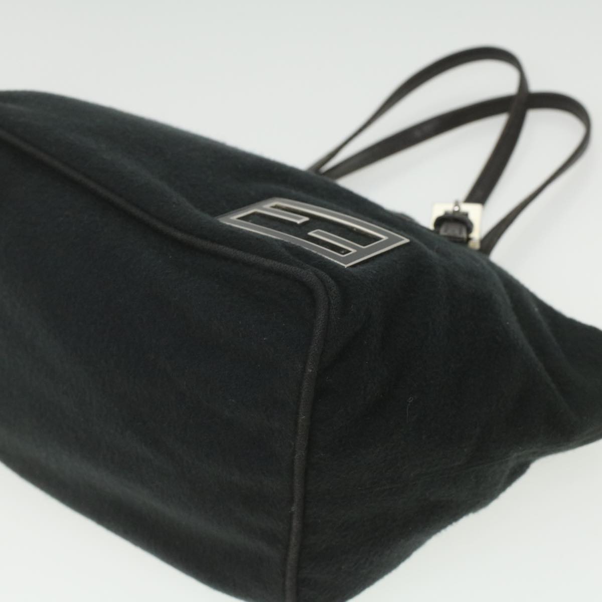 FENDI Hand Bag Wool Black rd4314